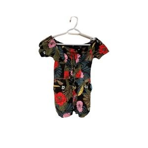 Guess Tropical Print Off-Shoulder Romper - Women’s Size 0